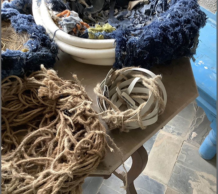 <em>Weaving the Nest of Our Story</em> (detail), The Farm, Jaipur, India